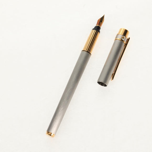 CARTIER Fountain Pen Trinity metal Silver Gold Auth 148666M
