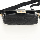 VERSACE Shoulder Bag Leather Black Gold Auth 148667V-5