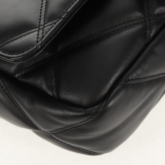 VERSACE Shoulder Bag Leather Black Gold Auth 148667V