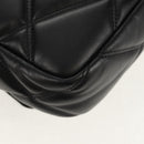 VERSACE Shoulder Bag Leather Black Gold Auth 148667V-17