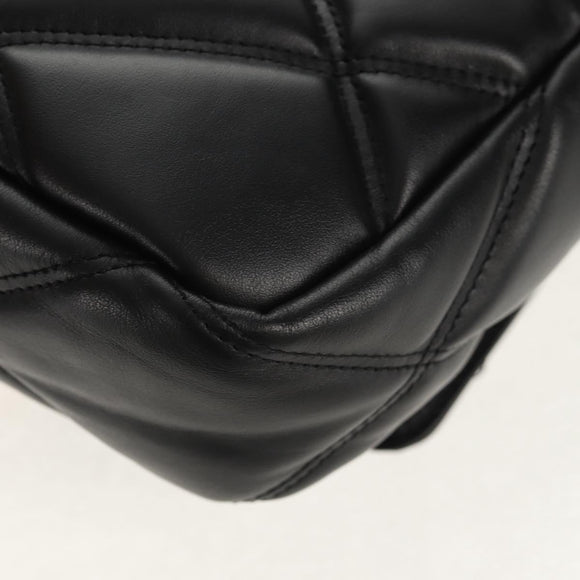 VERSACE Shoulder Bag Leather Black Gold Auth 148667V