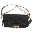 VERSACE Shoulder Bag Leather Black Gold Auth 148667V-13