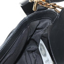 VERSACE Shoulder Bag Leather Black Gold Auth 148667V-21