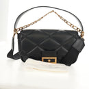 VERSACE Shoulder Bag Leather Black Gold Auth 148667V-12