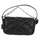 VERSACE Shoulder Bag Leather Black Gold Auth 148667V-2