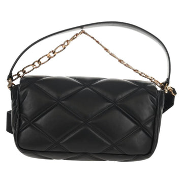 VERSACE Shoulder Bag Leather Black Gold Auth 148667V - 0