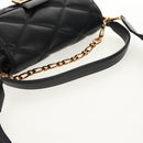 VERSACE Shoulder Bag Leather Black Gold Auth 148667V-6