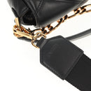 VERSACE Shoulder Bag Leather Black Gold Auth 148667V-9