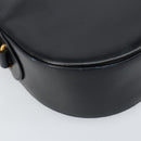 CARTIER Shoulder Bag Leather Black Gold Auth 148672-11