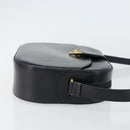 CARTIER Shoulder Bag Leather Black Gold Auth 148672-4