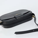 CARTIER Shoulder Bag Leather Black Gold Auth 148672-6