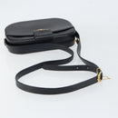 CARTIER Shoulder Bag Leather Black Gold Auth 148672-7