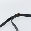 CARTIER Shoulder Bag Leather Black Gold Auth 148672-8