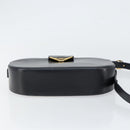 CARTIER Shoulder Bag Leather Black Gold Auth 148672-9