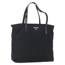 PRADA Semi Shoulder Bag Nylon Black Silver Auth 148673-1