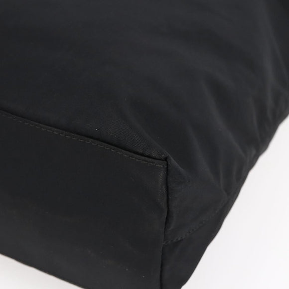 PRADA Semi Shoulder Bag Nylon Black Silver Auth 148673