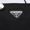 PRADA Semi Shoulder Bag Nylon Black Silver Auth 148673-17