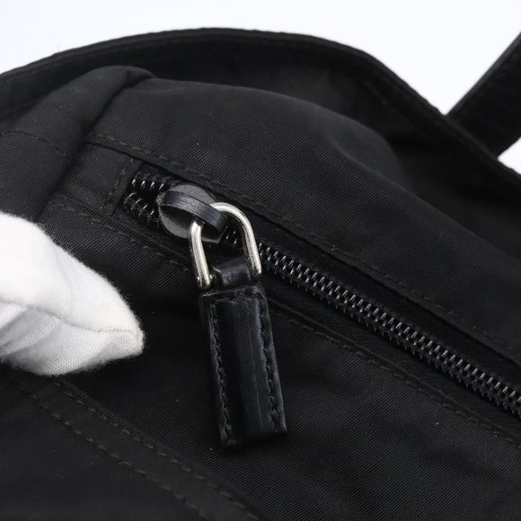 PRADA Semi Shoulder Bag Nylon Black Silver Auth 148673