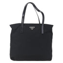 PRADA Semi Shoulder Bag Nylon Black Silver Auth 148673-13