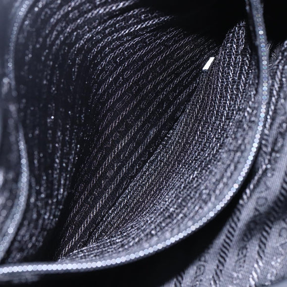 PRADA Semi Shoulder Bag Nylon Black Silver Auth 148673