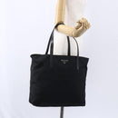 PRADA Semi Shoulder Bag Nylon Black Silver Auth 148673-23