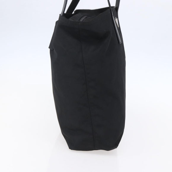 PRADA Semi Shoulder Bag Nylon Black Silver Auth 148673