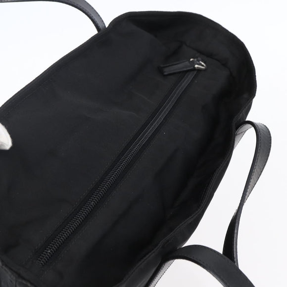 PRADA Semi Shoulder Bag Nylon Black Silver Auth 148673
