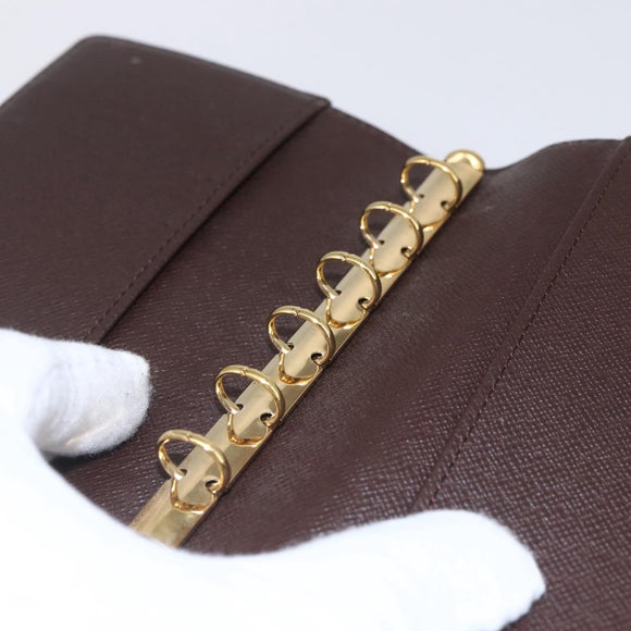 LOUIS VUITTON Damier Ebene Agenda PM Day Planner Cover R20700 LV Auth 148674