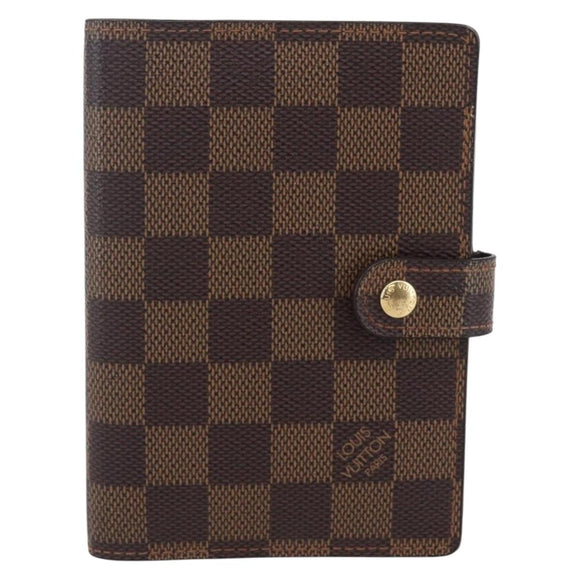 LOUIS VUITTON Damier Ebene Agenda PM Day Planner Cover R20700 LV Auth 148674
