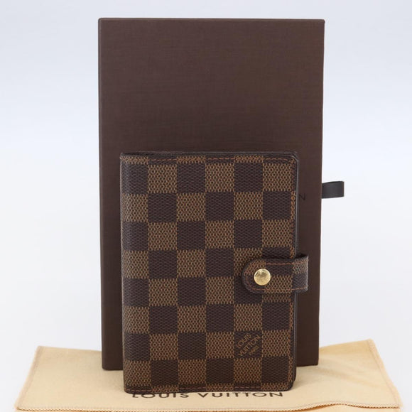 LOUIS VUITTON Damier Ebene Agenda PM Day Planner Cover R20700 LV Auth 148674