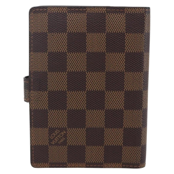 LOUIS VUITTON Damier Ebene Agenda PM Day Planner Cover R20700 LV Auth 148674