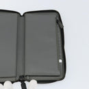 PRADA Round Wallet Safiano leather Black 2ML220 Auth 148677-17