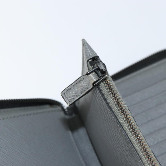 PRADA Round Wallet Safiano leather Black 2ML220 Auth 148677