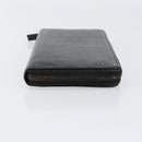 PRADA Round Wallet Safiano leather Black 2ML220 Auth 148677-6