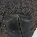 GUCCI GG Canvas Shoulder Bag Black Silver 34339 Auth 148680-15
