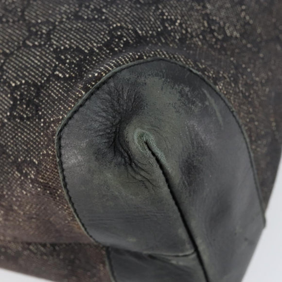 GUCCI GG Canvas Shoulder Bag Black Silver 34339 Auth 148680