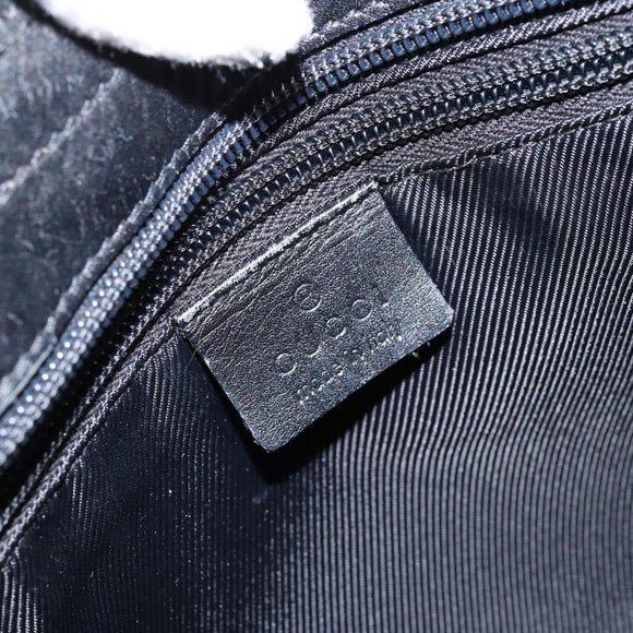 GUCCI GG Canvas Shoulder Bag Black Silver 34339 Auth 148680