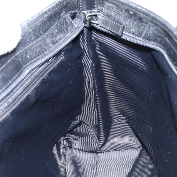 GUCCI GG Canvas Shoulder Bag Black Silver 34339 Auth 148680