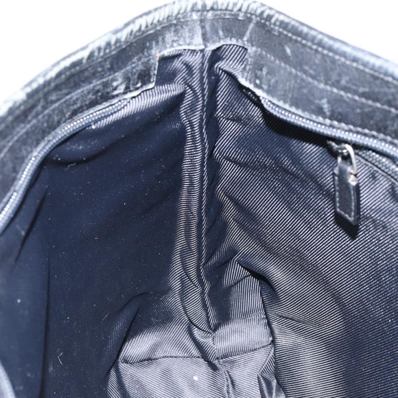 GUCCI GG Canvas Shoulder Bag Black Silver 34339 Auth 148680