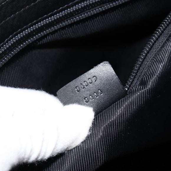 GUCCI GG Canvas Shoulder Bag Black Silver 34339 Auth 148680