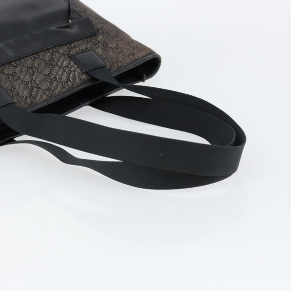 GUCCI GG Canvas Shoulder Bag Black Silver 34339 Auth 148680