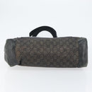 GUCCI GG Canvas Shoulder Bag Black Silver 34339 Auth 148680-5