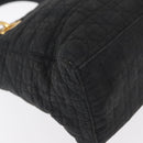 Christian Dior Canage Lady Dior Hand Bag Nylon Black Gold Auth 148681-12