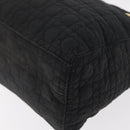 Christian Dior Canage Lady Dior Hand Bag Nylon Black Gold Auth 148681-13