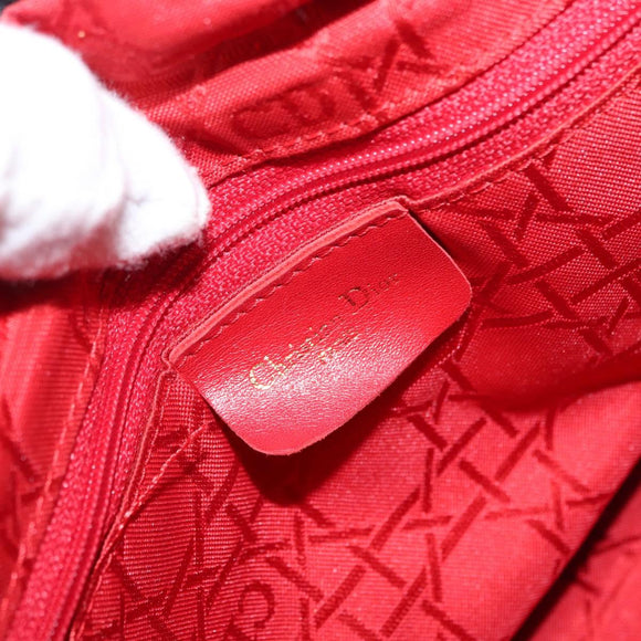 Christian Dior Canage Lady Dior Hand Bag Nylon Black Gold Auth 148681