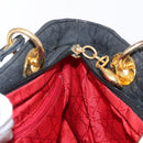 Christian Dior Canage Lady Dior Hand Bag Nylon Black Gold Auth 148681-18