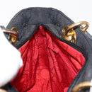 Christian Dior Canage Lady Dior Hand Bag Nylon Black Gold Auth 148681-20