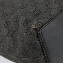 GUCCI GG Canvas Shoulder Bag Black Silver 31243 Auth 148685-14