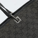 GUCCI GG Canvas Shoulder Bag Black Silver 31243 Auth 148685-17
