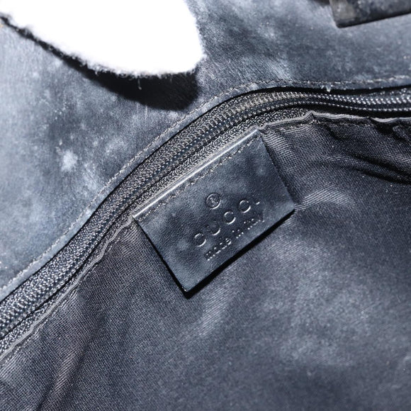 GUCCI GG Canvas Shoulder Bag Black Silver 31243 Auth 148685